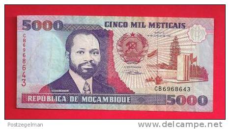 MOZAMBIQUE, Banknote, 1991, Used VF.. 5.000 Meticais - Mozambique