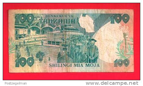 TANZANIA 1977,  Banknote,  Used VF ,  100  Shilingi Nr. 8 - Tansania