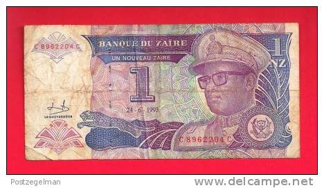 ZAIRE 1993,  Banknote,  Used VF,  1 New Zaire - Zaïre