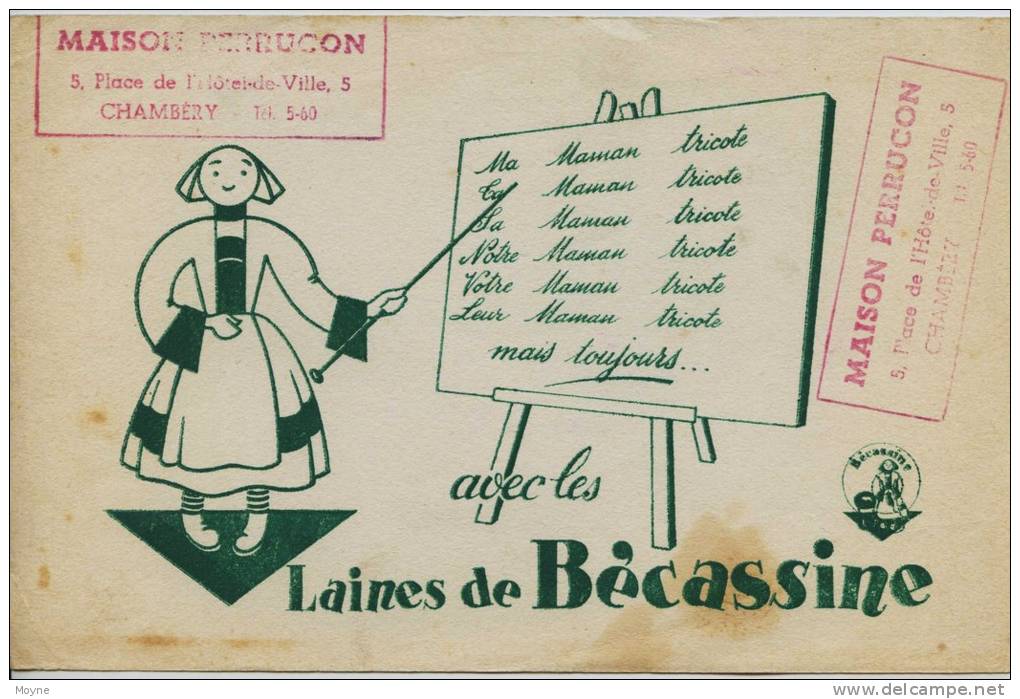 Buvard -  **  LES LAINES DE BECASSINE  ** -    Maison Perrucon  - Chambéry Savoie - Kleidung & Textil