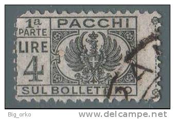 Italia - Pacchi Postali Del 1927/32 Senza Fasci Al Centro:  Lire 4 Prima Parte (n° 63) - 1946 - Postpaketten