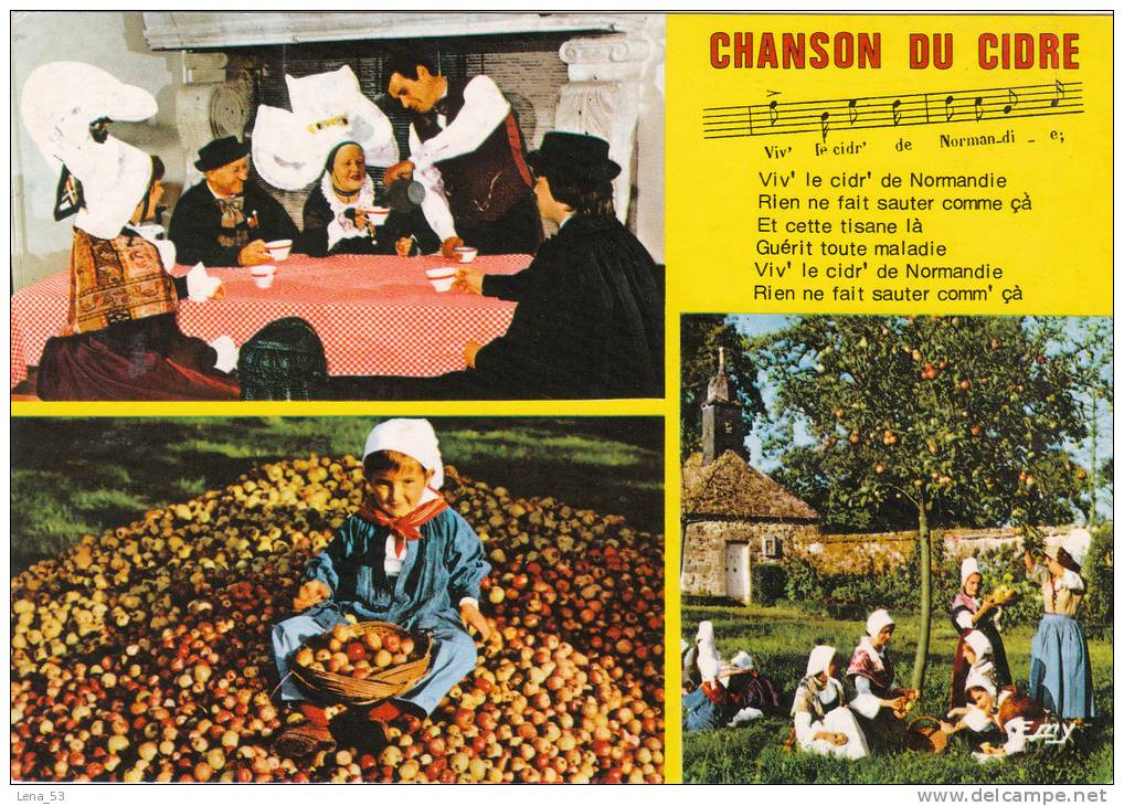 CP La Normandie - Chanson Du Cidre - Musique