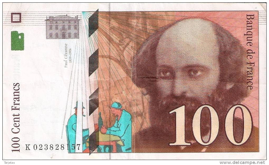 BILLETE DE FRANCIA DE 100 FRANCOS DEL AÑO 1997 DE CEZANNE  (BANKNOTE) - 100 F 1997-1998 ''Cézanne''