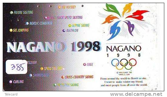 Télécarte Japon * JEUX OLYMPIQUES (385) OLYMPIC GAMES * Phonecard Japan* SPORT * NAGANO - Sport