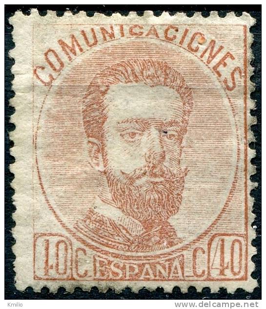 Ed 125* Amadeo 40 Céntimos Castaño Claro De 1872 En Nuevo - Usati