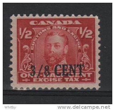 Canada 1915 3/8 Cent Excise Tax Stamp Overprint Issue #FX23 - Fiscale Zegels