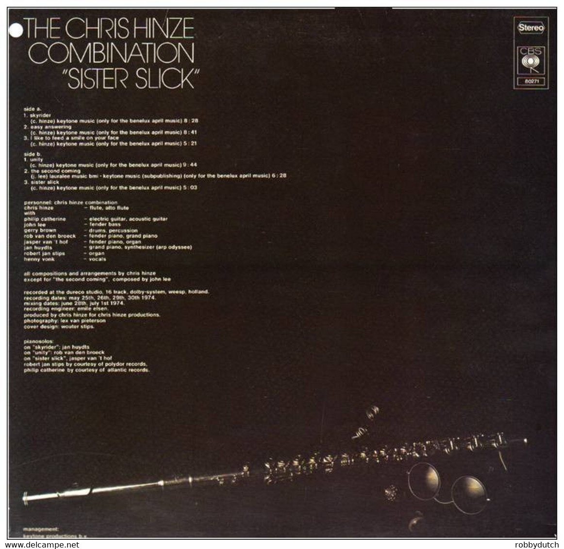 * LP *  CHRIS HINZE COMBINATION - SISTER SLICK (Holland 1974 EX-!!!) - Jazz