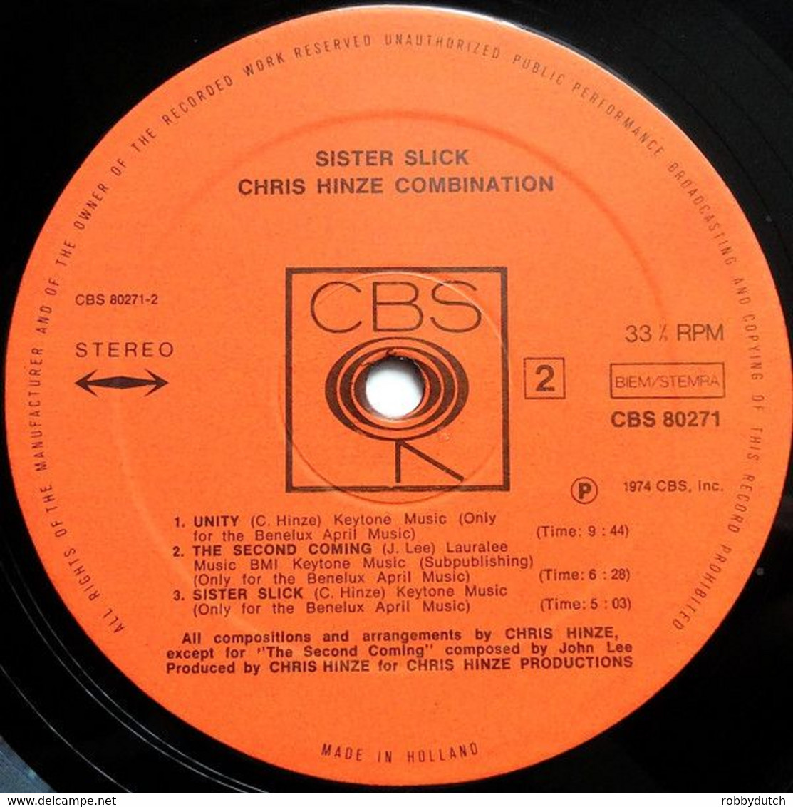 * LP *  CHRIS HINZE COMBINATION - SISTER SLICK (Holland 1974 EX-!!!) - Jazz