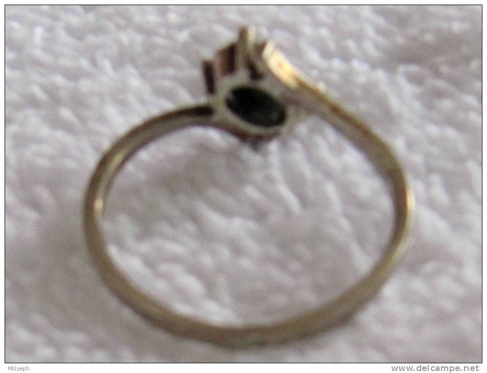 Ancienne Bague Pierre Noire - Argent 835 (poinçon) - Rings