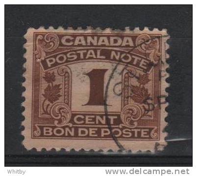 Canada 1932 1 Cent  Postal Note Issue #FPS2 - Fiscale Zegels