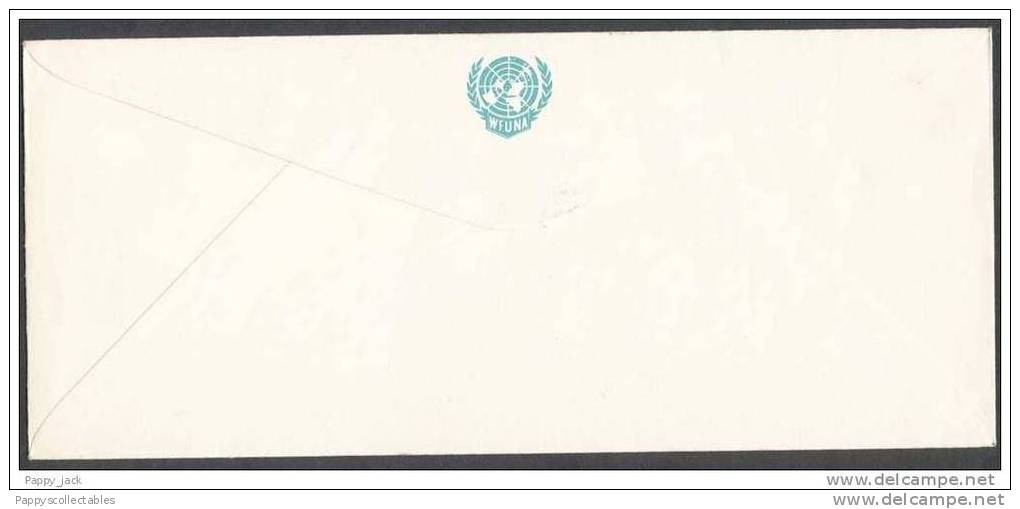 FDC Official WFUNA Cachet GOLD Embossed United Nations1967 Flags Pavillion WFUNA Emblem Verso - 1967 – Montreal (Canada)