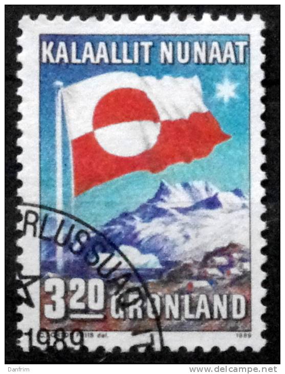 Greenland 1989 10th. Anniversary Internal Autonomy FLAG   MiNr.195  ( Lot   L 934 ) - Usados