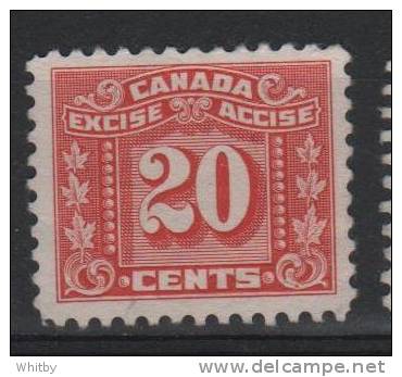 Canada 1934 20 Cent Excise Issue  #FX77 - Fiscale Zegels