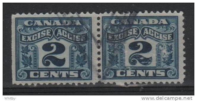 Canada 1915 2 Cent Excise Issue  #FX36 Pair - Revenues
