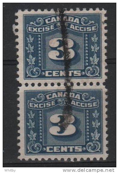 Canada 1934 3 Cent Excise Issue  #FX64 Pair - Steuermarken