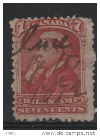 Canada 1868 7 Cent Bill Stamp Issue  #FB44 - Fiscale Zegels