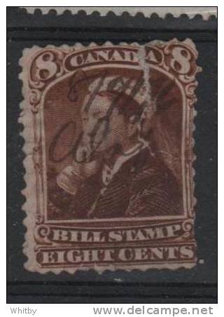 Canada 1868 8 Cent Bill Stamp Issue  #FB45 Filler - Fiscale Zegels