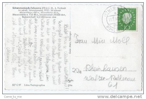 Schwarzenbach-Talsperre 1960  (c3156) - Forbach