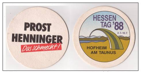 Henninger Bräu Das Schmeckt , Hessentag 1988 , Hofheim Am Taunus - Sous-bocks