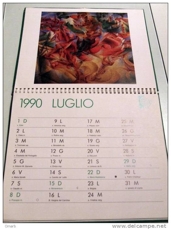 Alt116 Calendario90, Umberto Boccioni, Artista, Pittore, Quadri, Autoritratto, Officine Porta Romana, Dinamismo Ciclista - Formato Grande : 1981-90