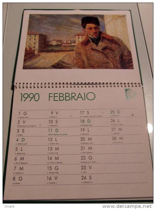 Alt116 Calendario90, Umberto Boccioni, Artista, Pittore, Quadri, Autoritratto, Officine Porta Romana, Dinamismo Ciclista - Formato Grande : 1981-90