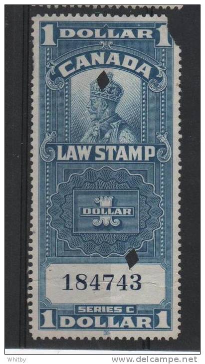 Canada 1935 $1 George V Supreme Court Law Stamp Issue  #FSC18  Filler - Revenues