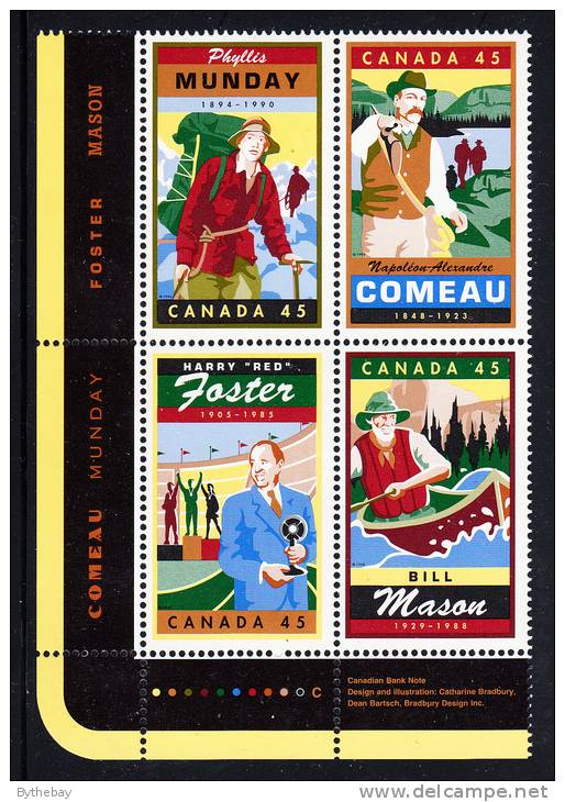 Canada MNH Scott#1753a Lower Left Plate Block 45c Legendary Canadians - Num. Planches & Inscriptions Marge