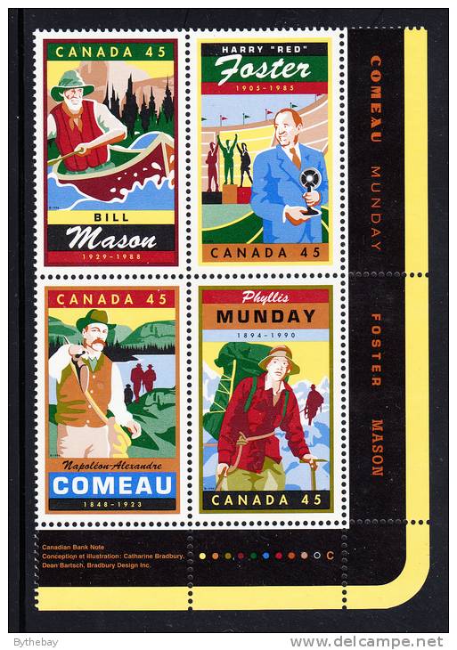 Canada MNH Scott#1753a Lower Right Plate Block 45c Legendary Canadians - Num. Planches & Inscriptions Marge