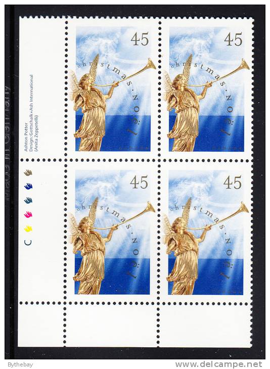 Canada MNH Scott#1764 Lower Left Plate Block 45c Christmas Angels - Plattennummern & Inschriften