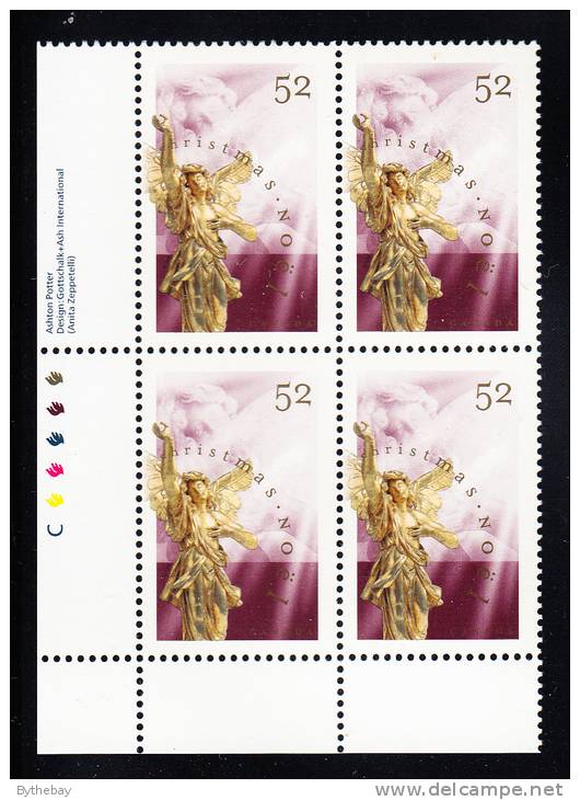 Canada MNH Scott#1765 Lower Left Plate Block 52c Christmas Angels - Num. Planches & Inscriptions Marge