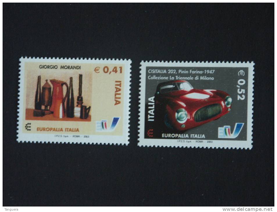 Italie Italia 2003 Europalia émission Avec Belgique Georgio Morandi Cisitalia Pinin Farina Auto Yv 2664-2665 MNH ** - Gezamelijke Uitgaven