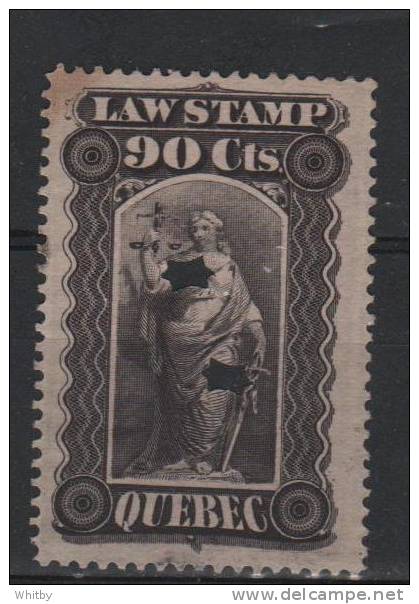 Canada 1893 90 Cent Quebec Law Stamp Issue  #QL42 - Steuermarken