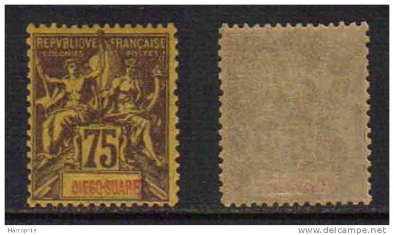 DIEGO SUAREZ - MADAGASCAR / 1894 - 75 C. VIOLET NOIR SUR JAUNE # 49 ** / COTE 22.00 EUROS (T1447) - Unused Stamps