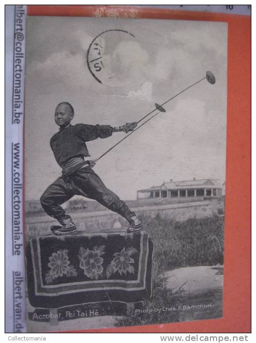 1 China Postcard - Removed Stamp - Chinese  - Acrobat Pei Tai Hé - Photo By Cahs. F. Gammon, - China