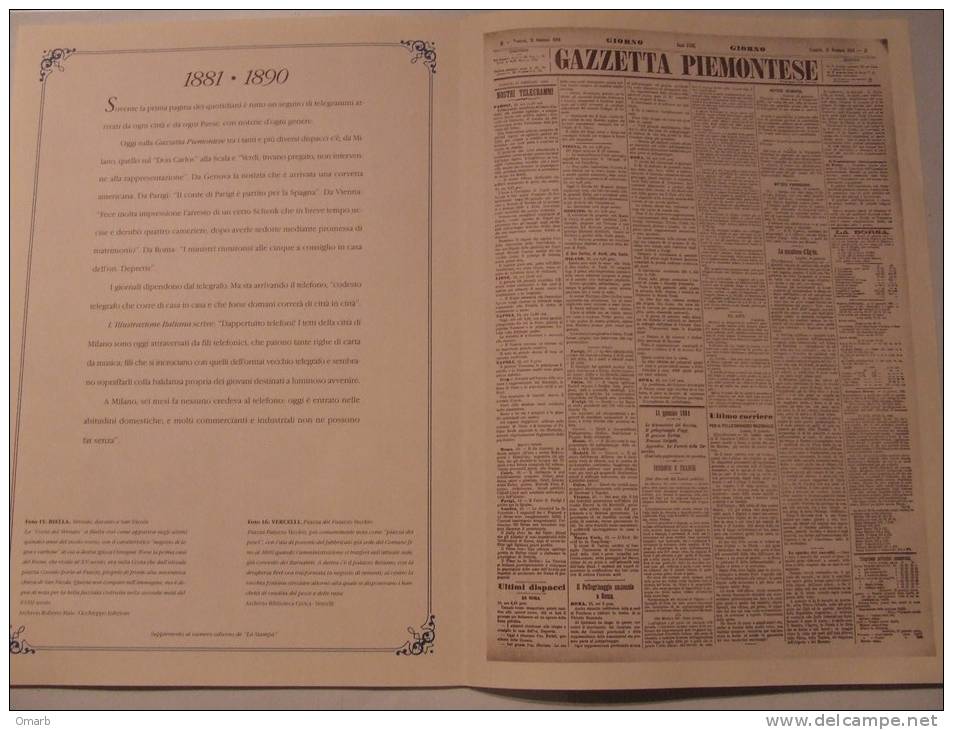 Cart250 Riproduzione Cartolina Epoca, Giornali Storici, Biella Vernato, San Nicola, Vercelli, Piazza Mercato - Geschichte