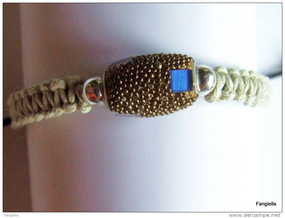 Bracelet Shamballa écru Noir Perle Indienne Marron Bleu  Réglable, Il Conviendra à Tous Les Poignets. - Bracciali
