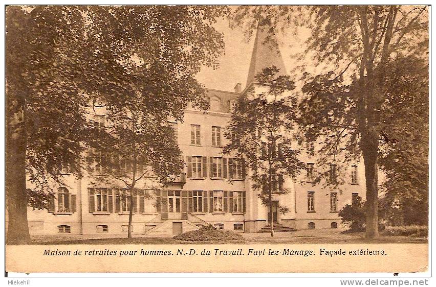 FAYT-LEZ-MANAGE-MAISON DE RETRAITE NOTRE DAME DU TRAVAIL-FACADE EXTERIEURE - Manage