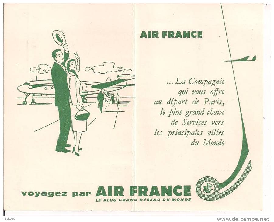 AIR FRANCE,  PUBBLICITA' SU CARTELLINO  CLIENTE  HOTEL NAPOLEON  PARIS - - Werbung