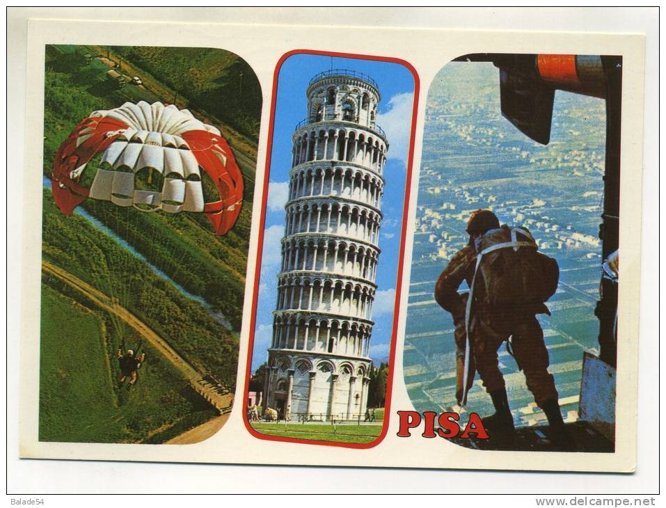 CPM - PARACHUTISME - PARACHUTE - PISA - Tour De PISE - Fallschirmspringen
