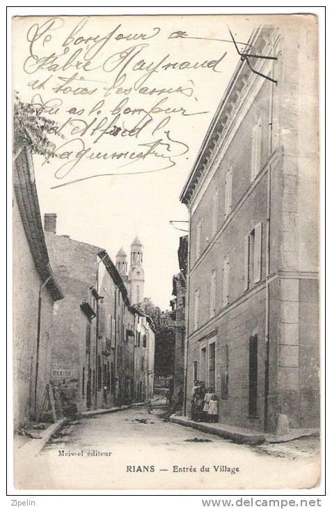 83  Var Rians Entrée Du Village  1910 - Rians