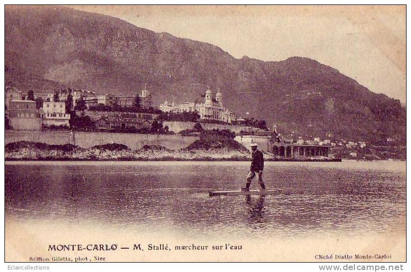 Mont-Carlo  Monaco...M. Stallé  Marcheur Sur L'eau,    (voir Scan) - Harbor