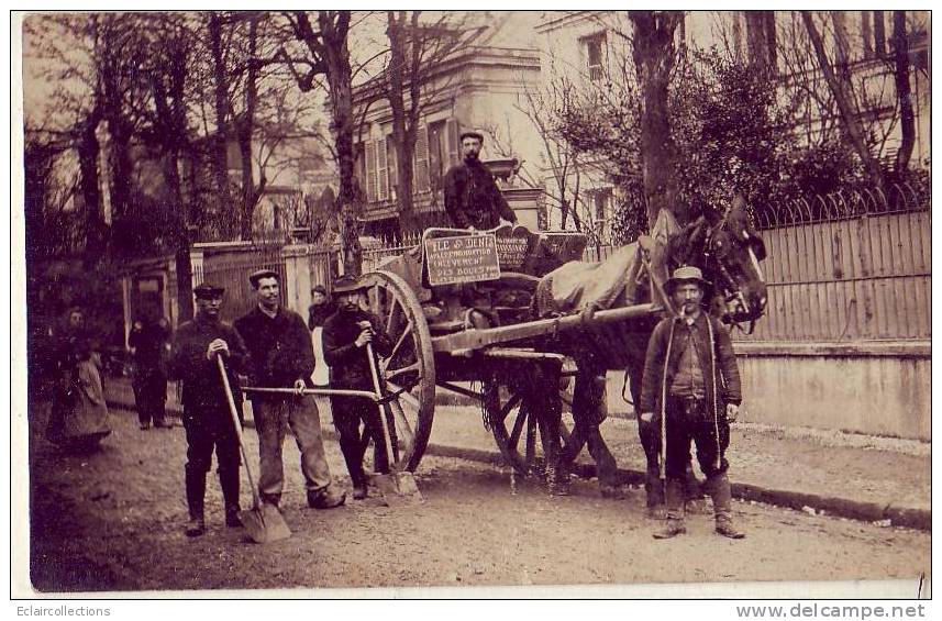 Saint Denis  Ile St Denis  Carte Photo Cantonniers   Apres Les Inondations Enlèvement Des Boues - Saint Denis