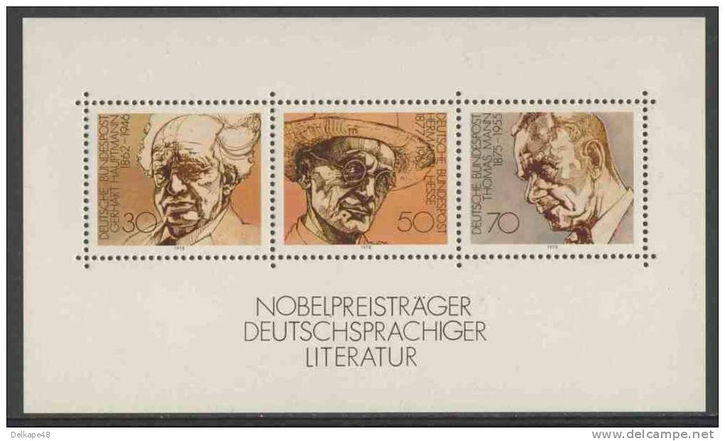 Deutschland Germany 1978 B16 - Mi 959 /61 ** German Winners Of Nobel Prize Of Literature / Nobelpreisträger - Nobelprijs