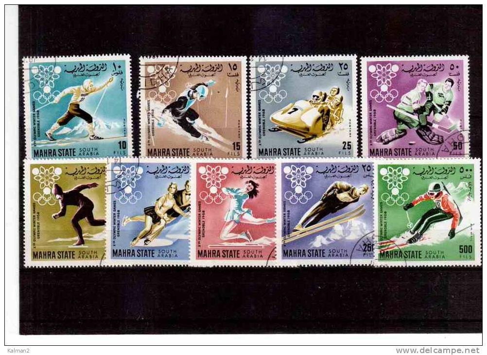 XX375  -   GRENOBLE '68   -   MAHRA  STATE    -    COMPLETE  USED  SET    MICHEL Nr.   39/47 - Inverno1968: Grenoble