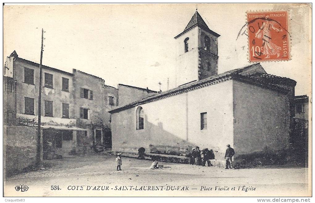 SAINT-LAURENT-DU-VAR   PLACE VIEILLE ET L'EGLISE  CARTE ANIMEE - Saint-Laurent-du-Var