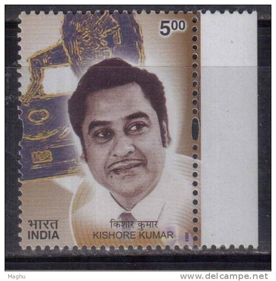 India MNH 2003, Golden Voices Of Yersteryears, Kishore Kumar,  Singer, Music, Gramophone, - Nuevos