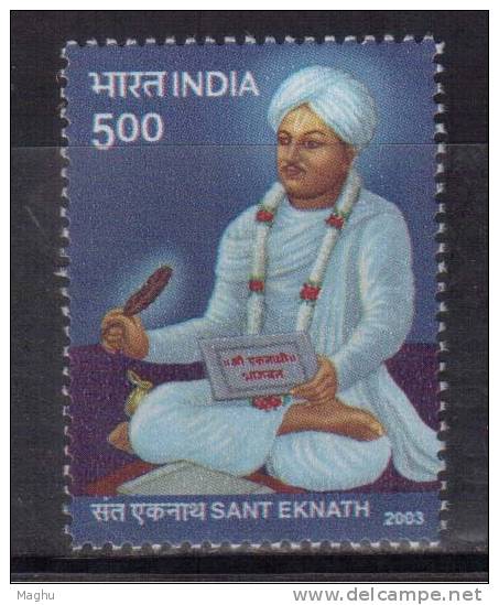 India MNH 2003 Sant Eknath, Poet &amp; Saint, Costume - Ungebraucht