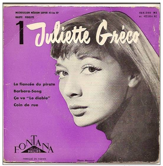 Juliette Greco 45t. EP *la Fiancée Du Pirate* - Other - French Music