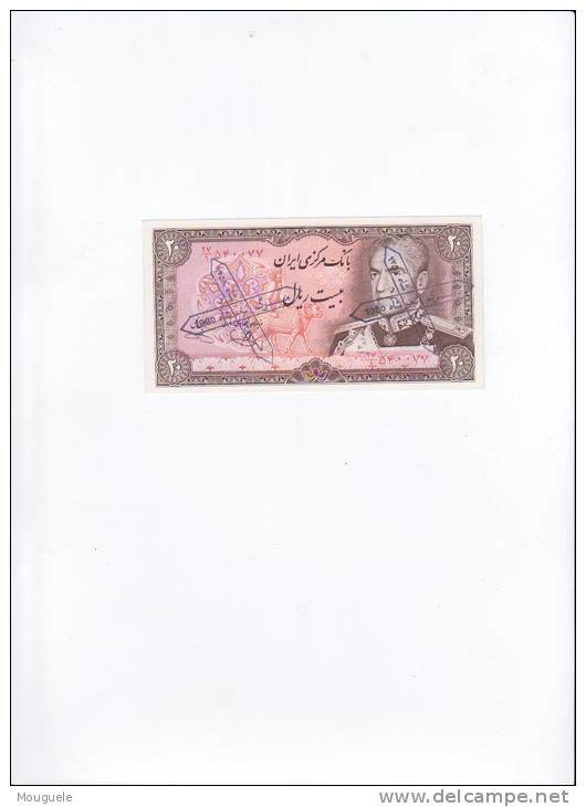 Rare Billet D'iran  Unc  Pick 100  20 Rials  Surchargé (révolution 1980) - Iran