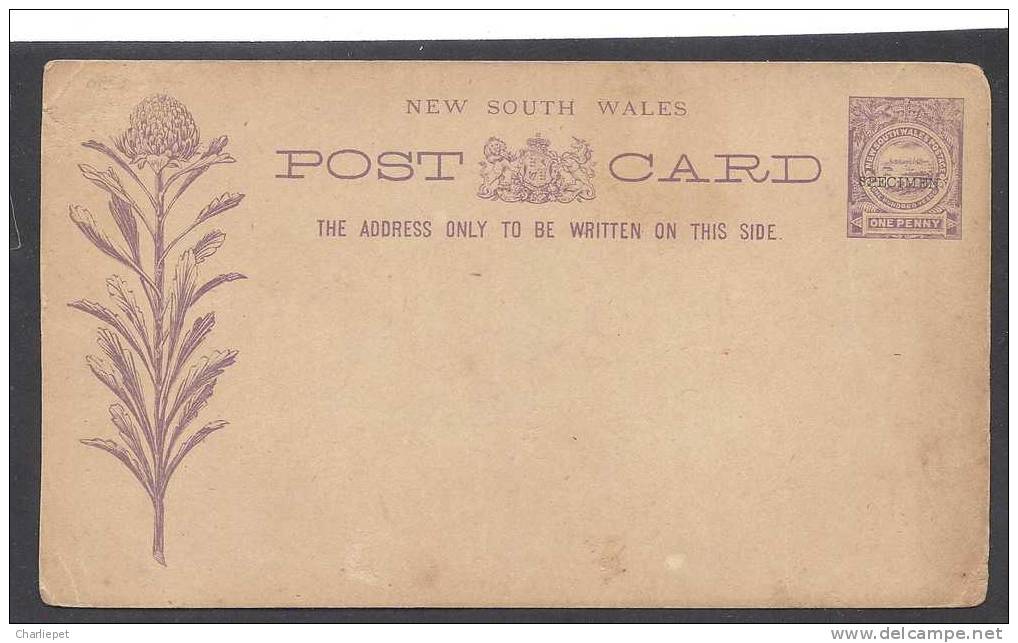 1862 New South Wales Australia Specimen Postal Card - H & G # 9  1889 1d Purple - Covers & Documents